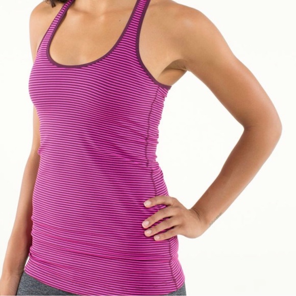 Lululemon Cool Racerback Hyperlight/Raspberry Glo light. Size 4 - Picture 6 of 6